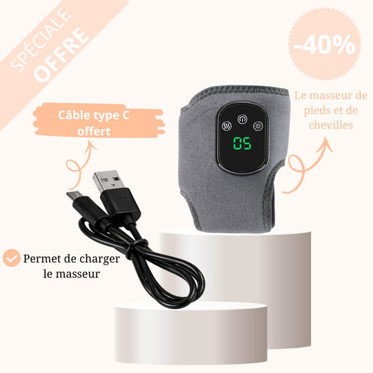 Masseur de pieds et de chevilles sans fil(Fonction triple thérapie)